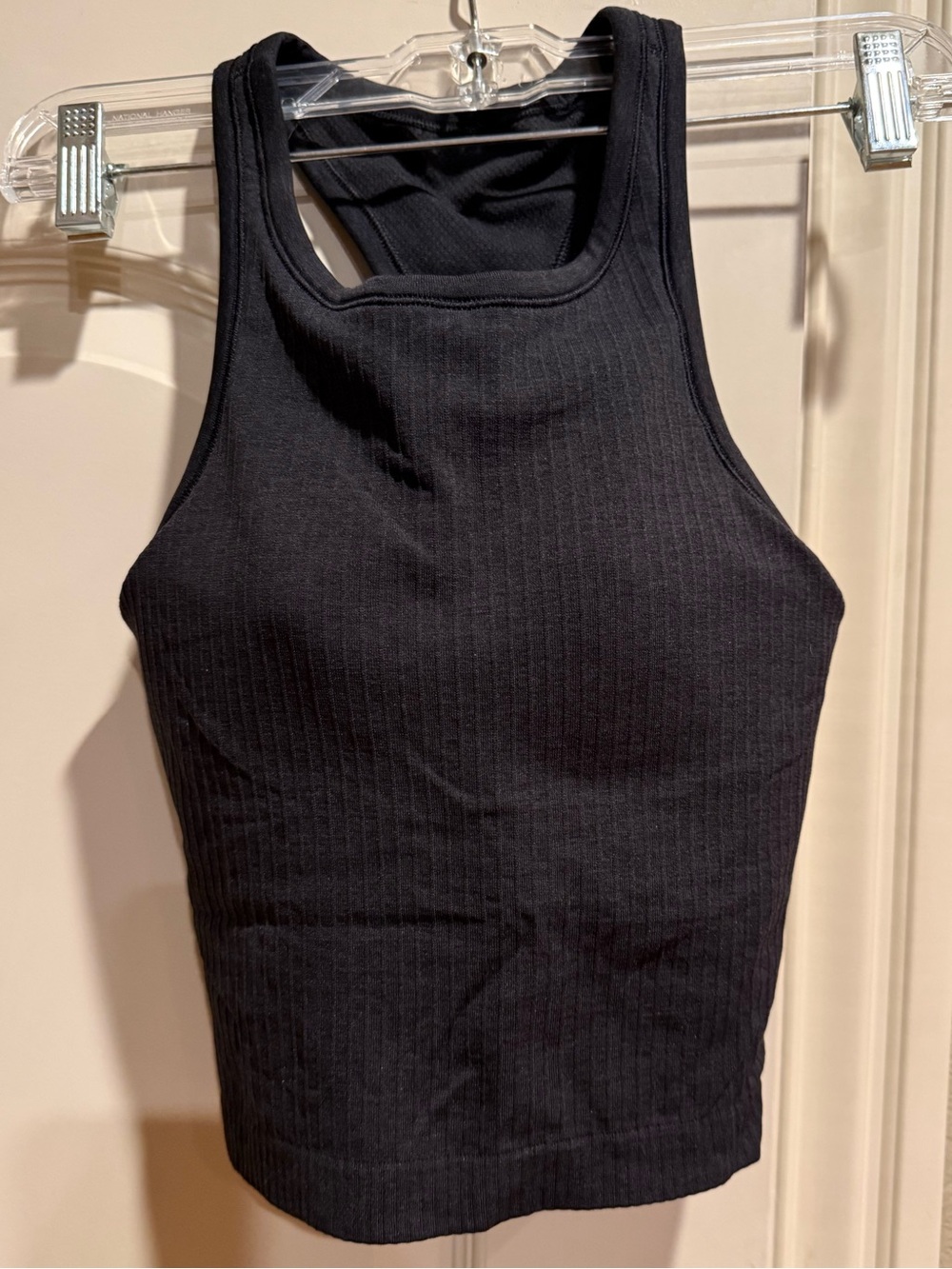 Lululemon Black Ebb To Street Ribbed Cropped Racerback Tank Top - Picture 3 of 6